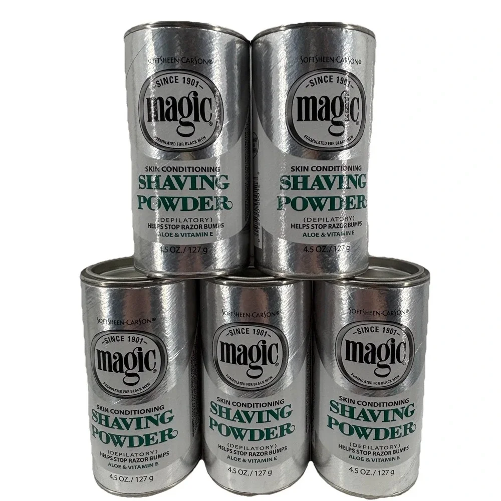 SoftSheen-Carson Magic Skin Conditioning Shaving Powder 5 Cans 4.5 Oz/127g Each